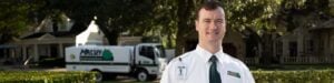 A man working for pest control firm.